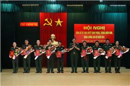 Cục Chính trị: Trao quyết định phong, thăng quân hàm và nâng lương cán bộ năm 2024